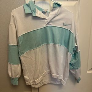 teal and white nike long sleeve
